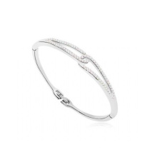 Gold Plated 925 Silver Infinity Bangle Jewelry with AAA CZ